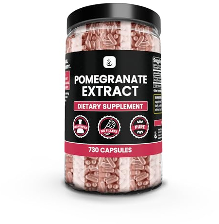 PURE ORIGINAL INGREDIENTS Pomegranate Extract (730 Capsules) No Magnesium Or Rice Fillers, Always Pure, Lab Verified