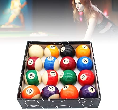 BETRAM Billard-Pool-Ball-Set, 2 1/4 Zoll professionelles Billard-Pool-Bälle-Set in regulärer Größe, kompletter 16 professioneller Pool-Billard-Ball-Ersatz für Billardspiele Diameter5.72cm
