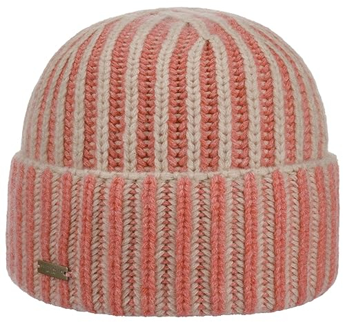 Seeberger Overbrook Kaschmirmütze Strickmütze Wintermütze Umschlagmütze Wollmütze Damen - mit Umschlag Winter Herbst-Winter - One Size Koralle