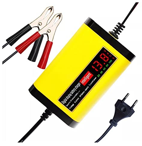 KOZWAY Intelligentes Erhaltungsladegerät 12V 2A Auto Auto Akku Ladegerät LCD Display Schnellladeadapter for trockene nasse Bleisäure AGM Gel Batterie