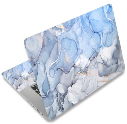Laptop Decal Sticker Skin Cover 11.6 12 13.3 14 15 15.4 15.6 Laptop Netbook Vinyl Skin Sticker Cover Art Notebook PC Protector (with 2 Wrist Pads) Removable Reusable Blue Marble