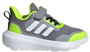 adidas Fortarun 2.0 - Scarpe da ginnastica unisex per bambini, Grigio/Bianco/Limone Lucido, 2 US Big Kid