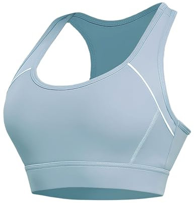 Paeceioni Sport BH Damen Ohne Bügel Starker Halt Große Brüste Push Up, Bustier Damen Gepolstert, Sport-BHS für Damen Yoga Top Sports Bra Einstellbar Fuer Fitness Training Blau(M)