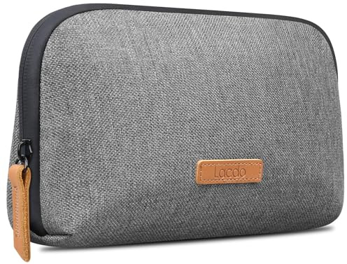 Lacdo Electronic Organizer Travel Cable Organizer Bag Pouch Portable Charger Case Tech Electronic Accessories Case for Cable, Cords, MacBook Laptop Charger, Mouse, Power Adapter, Power Bank, Gray