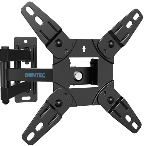 BONTEC TV Wall Bracket for 13-42 Inch LED LCD OLED Flat & Curved TVs up to 20KG, Full Motion Articulating Mount with Tilt, Swivel, Extension, Max VESA 200x200mm, TV Wall Mount for Home and Office Use