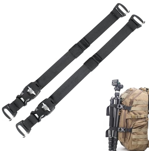 MOLLE Tactical Straps for Backpack, Compression Tie Down, Black, 2-Pack