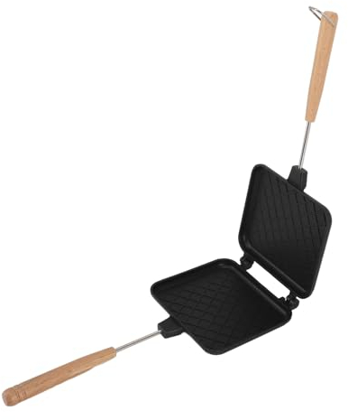 Sandwichera para Desayuno, Tostadora de Sándwiches Antiadherente, Prensa para Panini, Bandeja para Hornear con Tapa de Doble Cara con Doble Asa para Estufa de Gas, Placa de