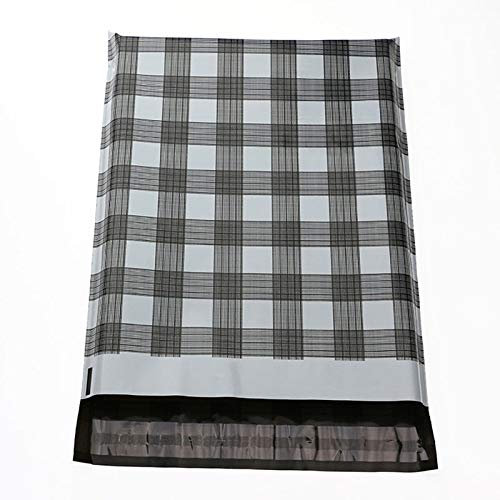 LSYHHXC Plastik Versandbeutel 100 stücke 25.5x37cm Kunststoff Kurierbeutel Schwarzweiss-Gitter Versand Versandumschläge wasserdichte Express-Tasche 52
