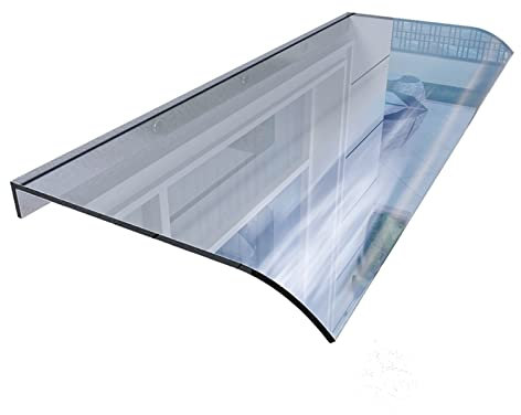 Gebogenes Vordach für die Haustür, transparente Außenmarkise, Terrassen-Veranda-Markise, UV-geschütztes Gartenvordach, Dachregenschutz, selbstreinigende Polycarbonat-Abdeckung, mehrere Größe