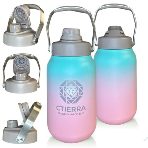CTIERRA Borraccia Termica 2 Litri borraccia Acciaio inossidabile bottle termica Senza BPA-bottiglia termica 2L palestra borraccia termica montagna bittiglie termiche