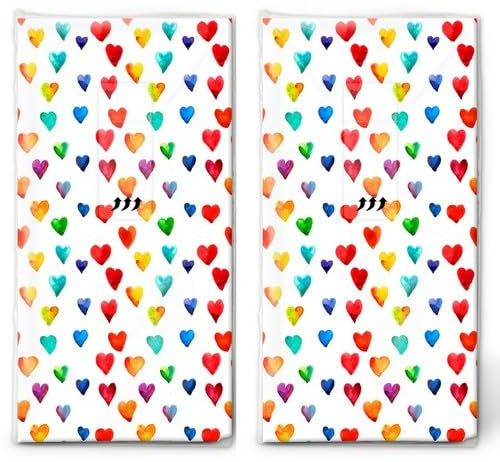 20 einzelne Taschentücher Hochzeit Herzregen bunt. 2 Packungen mit 10 einzelnen Papiertaschentücher bedruckt als Geschenk.