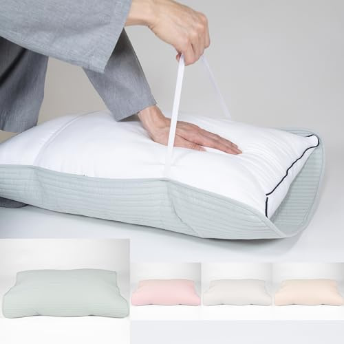 2 Pack, 100% Cotton Quilted Pillow Protectors with Elastic Bands, Breathable, Lightweight, Travel Pillow Covers, Machine Washable, Standard/Queen, Mint Green, Soft and Skin-Friendly