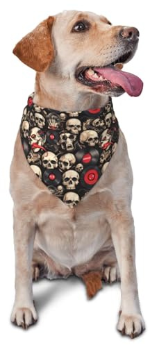 Hundehalstuch, Dreieckstuch mit Totenkopf-Motiv, niedliches Hundezubehör, Hundehalstücher