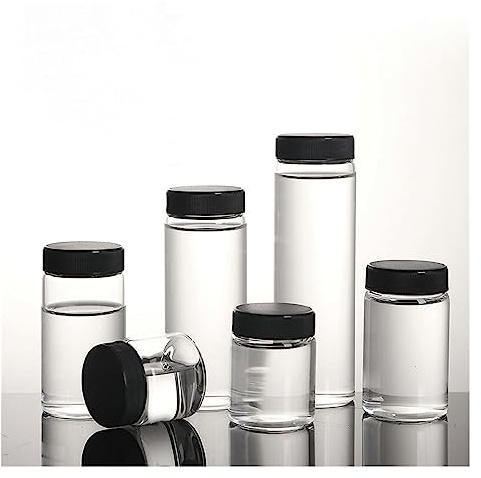 LQXHZ 15ml to 200ml High Borosilicate Glass Reagent Bottle, Chemical Sample Bottle Vials Test Bottle with PTFE Mat Anti-corrosion Lab(200ml 2pcs)