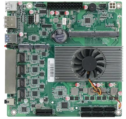 PcZinophyte 6-Bay NAS-Motherboard N100 6 * SATA3.0 2 * M.2 NVMe 4 * 2,5G Nics 1 * PCIE X1 1 * DDR5 Niedrigstrom-Firewall-ITX-Mainboard