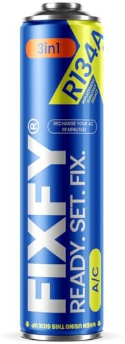 FIXFY 3 en 1 Réfrigérant R134a de rechange, 500 ml, avec huile et joint, kit de climatisation automobile (modèles 1995 à 2016), à remplir soi-même