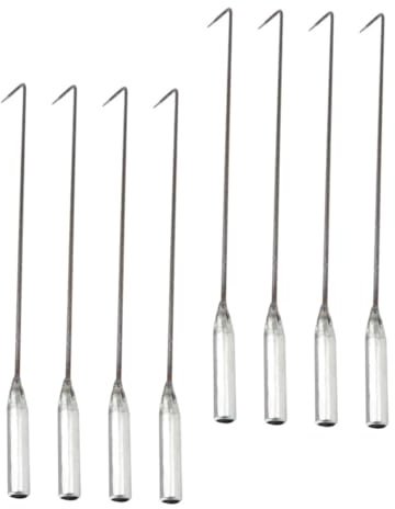 Gatuida 8pcs Heating Stove Garbage Cleaning Hooks Ash Removing Tools Kitchen Steel Fire Hooks 40cm Forged Metal for Fireplace BBQ and Stove Maintenance