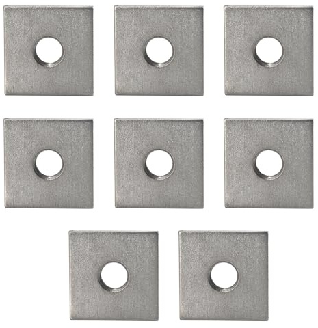 Tuercas cuadradas M8 x 25 x 5 mm, cierre de tuerca cuadrada de acero inoxidable 304 para maquinaria de conector de muebles (paquete de 8)