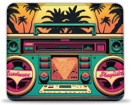 LLONGKT Mouse Mat Neon Radio Mouse Pad Desk Pad with Non-Slip Natural Rubber Base for Gamer/Desktop/Office/Home 7.9x9.4(20x24cm)