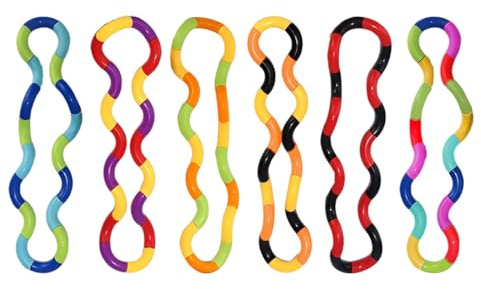 KEMUZ 6 Pezzi Fidget Toys Tangle Anti-Stress, Giocattolo Sensoriale Per Bambini E Adulti, Sollievo Dall'Ansia E Miglioramento Della Concentrazione, Ideale Per Scuola, Ufficio E Casa