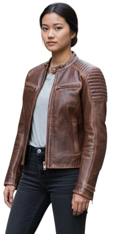 LADY BANDIT 92X Veste de moto en cuir pour femme – Armure CE niveau 2, coupe et protection haut de gamme, veste d'équitation pour tourisme