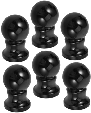 BESPORTBLE 6pcs Black Flagpole Ball Topper Ornaments Abs Roman Rod Design Decorative Finials for Garden Home Retail Stores Compatible with Usa Flag Poles and Solar Lights
