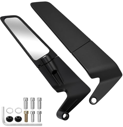 Zuxbolf Rétroviseurs de Guidon de Moto, Rétroviseur Latéral Moto Réglable à 360 °, Miroir Rétroviseur Universel, Compatible avec Z650 Z900 Z1000 Duke 390 790 1290 MT07 MT09