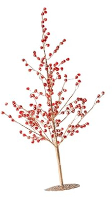 Hellery Künstlicher Weihnachtsbaum Aus, Funkelnd, 48 cm (18,90 Zoll), Geldbaum für Partys, Thanksgiving, Fenster, Schlafzimmer, Rot