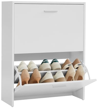 CASABEL Schuhschrank kompakt 12 Paar, weiße Türen und Rahmen
