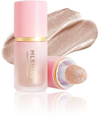 MLSMILE Blush Liquide Matte Nude | Fard à Joues Crème Teint Naturel, Tenue Longue Durée Léger & Hydratant 24h, Texture Fondante avec Pinceau Intégré