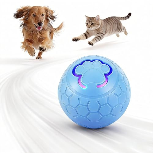 SOIMISS Interaktiver Hundeball Automatisches Ballspielzeug Für Hunde Led-Licht Wiederaufladbar Elektrischer Beweglicher Ball Hüpfspielzeug Für Mittelgroße Bis Große Hunde