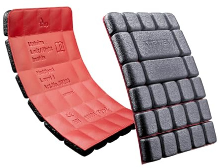 Kneetek MultiPad Kniepolster schwarz/rot 2 Stück 250 x 150 x 20 mm | Wasserbeständiger Zellkautschuk, Einheitsgröße für alle Knietaschen, System nach DIN EN 14404 Typ 2