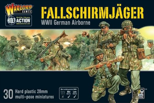 Warlord Games German Fallschirmjager - 28mm Scale Plastic Miniatures for Bolt Action Highly Detailed World War 2 Miniatures for Table-top Wargaming