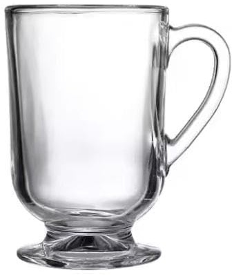 Chefcaptain Set Of 4 Footed Irish Coffee Glasses, 10 Oz Lead- Free Glass Cups, Irish Coffee Mugs, Dishwasher And Microwave Safe