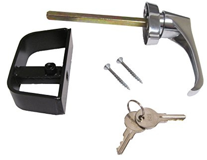 L Door Handle Chrome 4-1/2 W/Back HandleOff Center Shaft Shed Door Lock Barn Door Handle