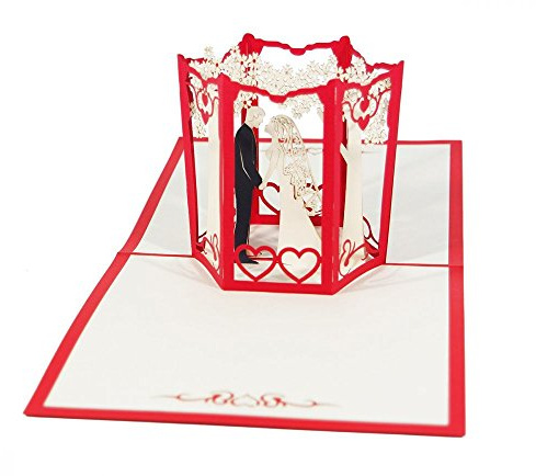 Hochzeitspaar - Klappkarte / 3D Pop-Up Karte - Hochzeitskarte, Grußkarte, Geldgeschenk, Glückwunschkarte, Dankeskarte, Geschenkkarte, Einladungskarte zur Hochzeit