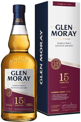 Glen Moray 15 Jahre | Schottischer Single Malt Whisky aus der Speyside | mit Geschenkverpackung | 1 x 0,7 l