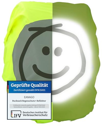 EANAGO® Rucksack Regenschutz Regenhülle wasserdicht Reflektor Schulranzen | Universal Regenüberzug Backpack Cover Sicherheitsreflektor 100% wasserdicht nahtlos Ranzen Kinder Schule Einschulung