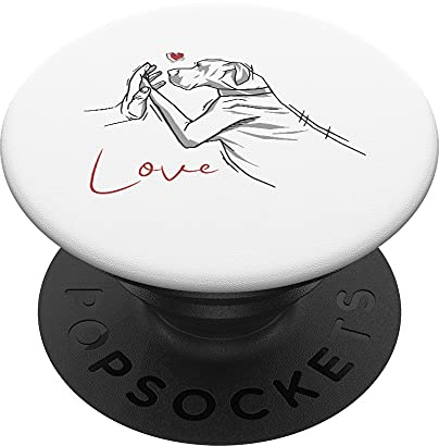 Herz Hund Pfote Labrador Hundeliebe Hunde Gassi Geh PopSockets mit austauschbarem PopGrip