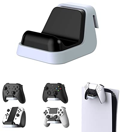 playvital Wandhalterung Controller & Kopfhörer für PS5, Anti-Rutsch-Halter | Stand Wandhalter für Xbox Series Controller, für Switch Pro Controller und Konsole, Ständerhalter-Zubehör, Weiß