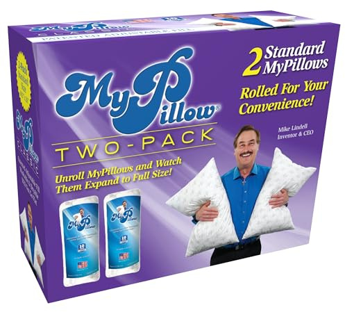 MyPillow Bedding Bed Pillows for Sleeping Standard Size, Set of 2, Back, Stomach or Side Sleepers - My Pillow Classic Pillow (Standard, Medium)