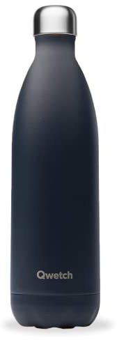Qwetch - Botella Térmica Originals Acero Inoxidable 1L Gris carbón - 24h Frío y 12h Caliente - Hermética, Sin BPA y Reutilizable - Botella Isotérmica para Gimnasio, Oficina, Viajes y Senderismo