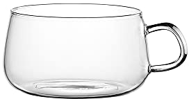 TEA SHOP - Teashop Tea Cup 200 ml - Taza de cristal termorresistente, cómoda y de diseño actual para servir cualquier tipo de infusión o té - Accesorios para té o infusiones