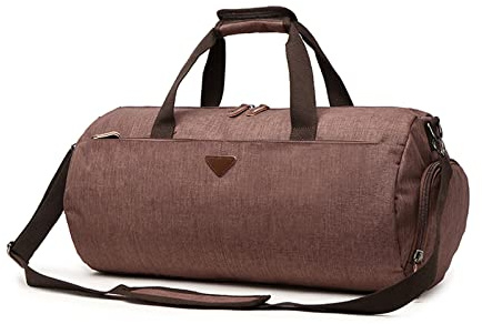 FANDARE Reisetaschen Handgepäck Duffel Tasche Sporttasche Trainingstasche Sporttasche Damen Tote Handtasche Weekender Herren Tasche Kliniktasche Schwimmtasche mit Schuhfach Braun