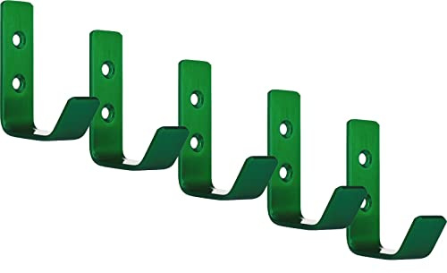 SOTECH 5 x Kleiderhaken Loxten 60 x 20 x 45 mm grün | Garderobenhaken modern aus echt Edelstahl Wandhaken mit 3 mm Materialstärke Jackenhaken mit abgerundeten Kanten