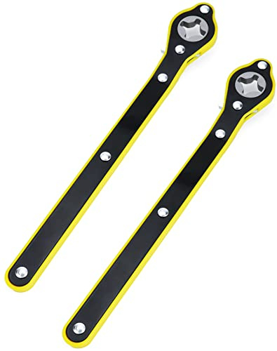QWORK Scissor Jack Wrench Head, 2 Pack Universal Automotive 360° Swivel Labor-Saving Jack Ratchet Wrench Positive And Reversal Knob