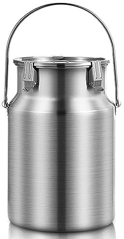 Milchkanne Aus Edelstahl 304 Mit Griff, Milcheimer Mit Versiegeltem Deckel, Transportables Milchgärfass 10L