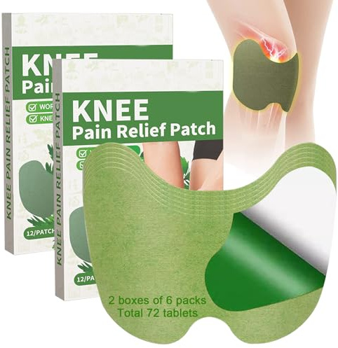 PIWOSGOL Patch Chauffant Genoux, 72Pcs Patch Anti Douleur Genoux Arthrose, Patch de Soulagement de la Douleur, Patch Chauffant Moxibustion Pour Nuque Epaules Courbatures Articulations