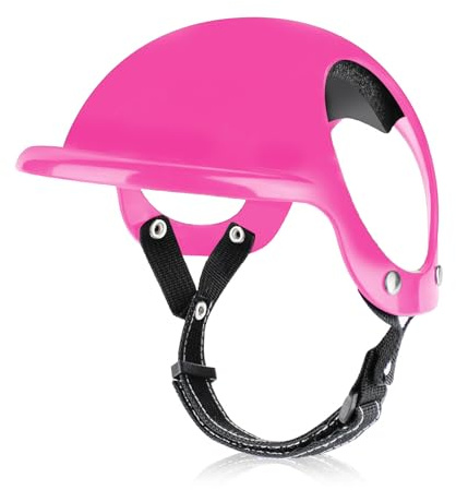 Hixingo Helm für Hunde Klein, Hundehelm Motorrad für Kleine Mittelgroße Hunde und Katzen Einstellbar Hundehüte für Radfahren Outdoor-Aktivitäten (S,Rosa)