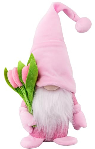 ALYRMEI Gnome Plush Decorations,15 inch Gnomes Decorations for Home,Spring Gnomes Plush Table Decoration Gnome Gifts for Women Mother's Day Gnome Decor Gifts,Pink